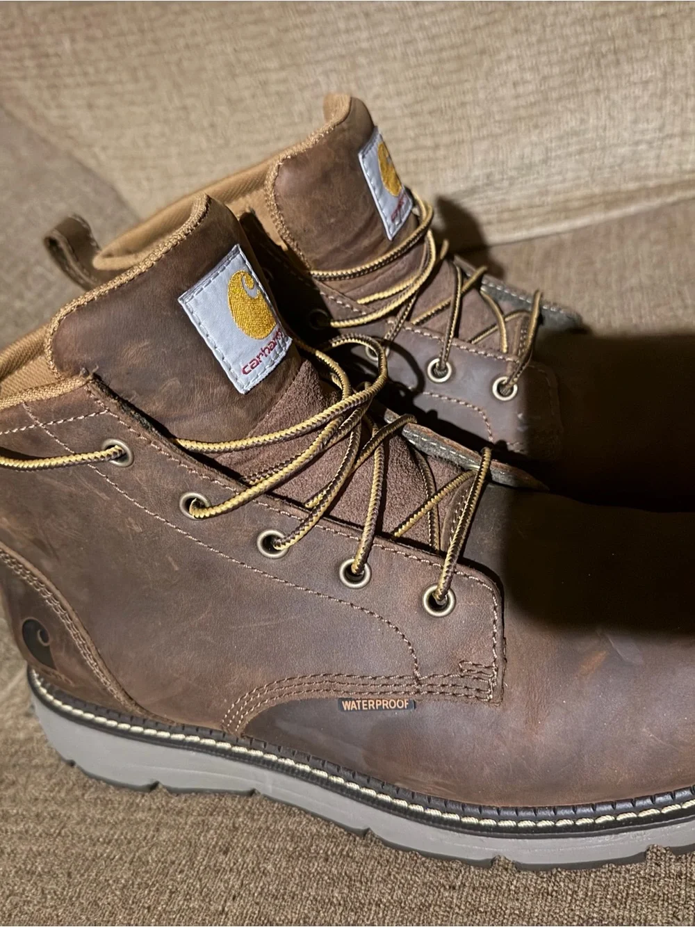Carhartt Men’s Brown Waterproof Size 11 Work Boots